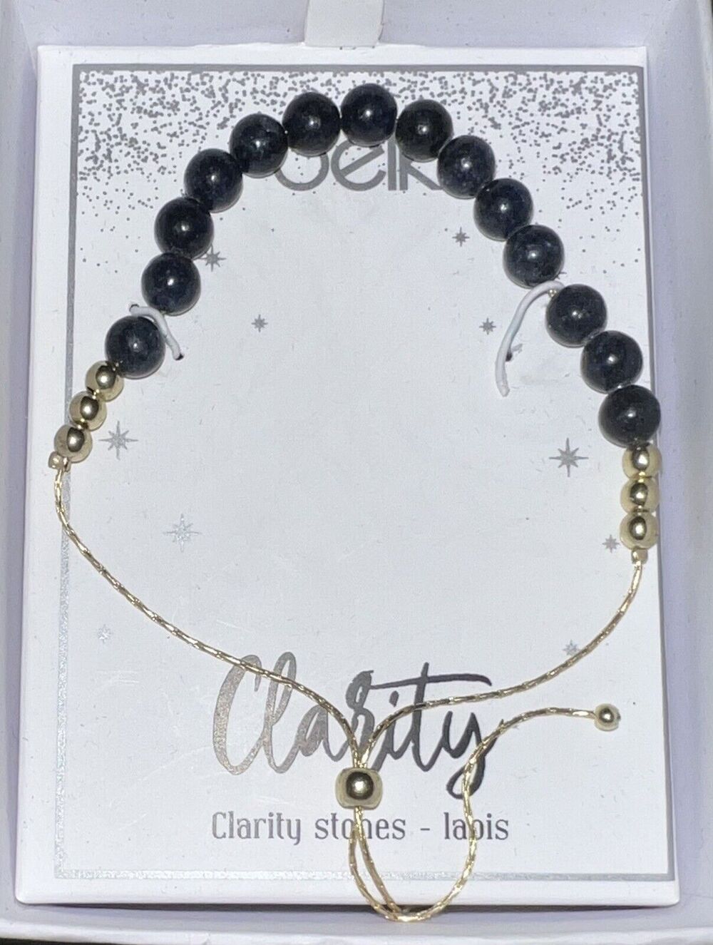 Clarity Lapis Lazuli Stone Beaded Bracelet Adjustable Cord Bracelet NEW